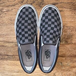 Black & Grey Checkered Slip-On Vans